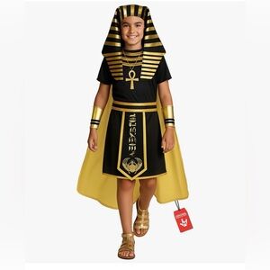 Kids Pharaoh Costume in Black and Gold Size:12-14 (NWT)